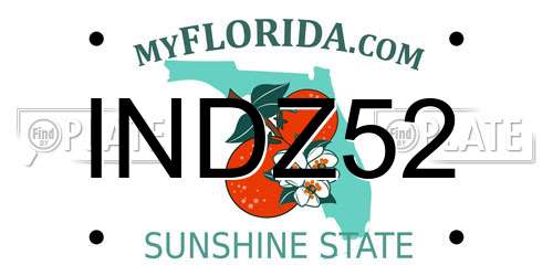 INDZ52 Florida License Plate