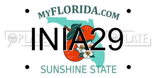 INIA29 Florida License Plate