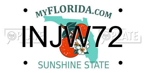 INJW72 Florida License Plate