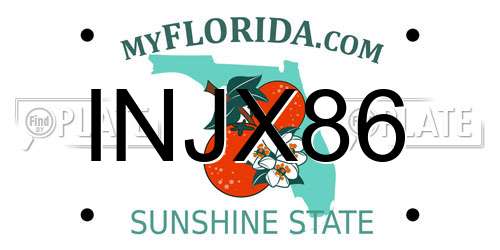 INJX86 Florida License Plate