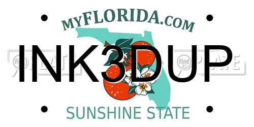 INK3DUP Florida License Plate