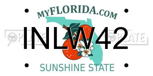 INLW42 Florida License Plate