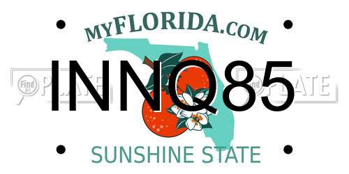 INNQ85 Florida License Plate