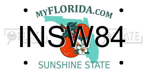 INSW84 Florida License Plate
