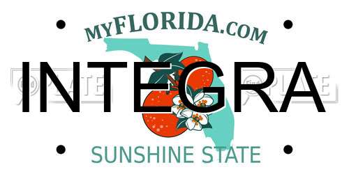 INTEGRA Florida License Plate