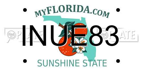 INUE83 Florida License Plate