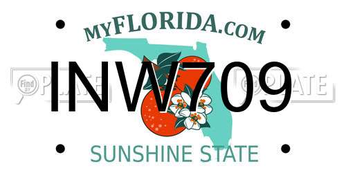 INW709 Florida License Plate