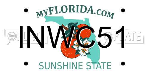 INWC51 Florida License Plate