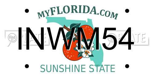 INWM54 Florida License Plate