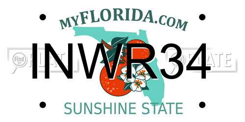 INWR34 Florida License Plate