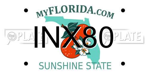 INX80 Florida License Plate