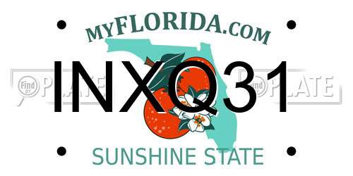 INXQ31 Florida License Plate