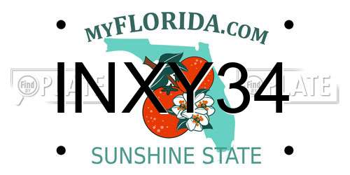 INXY34 Florida License Plate