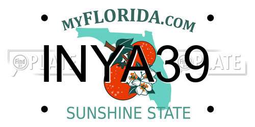 INYA39 Florida License Plate
