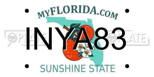 INYA83 Florida License Plate
