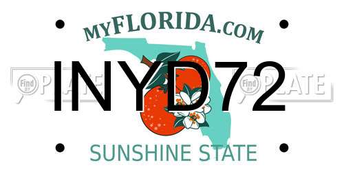 INYD72 Florida License Plate