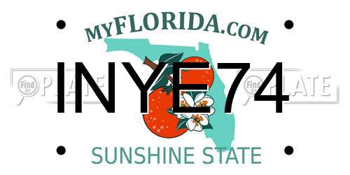 INYE74 Florida License Plate