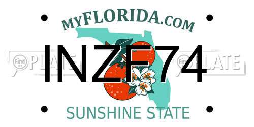 INZF74 Florida License Plate