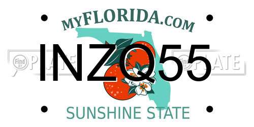INZQ55 Florida License Plate