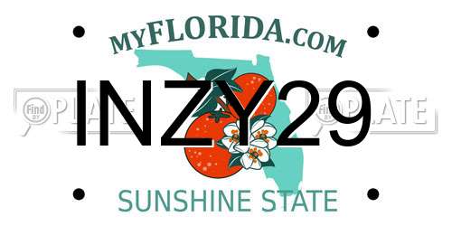 INZY29 Florida License Plate