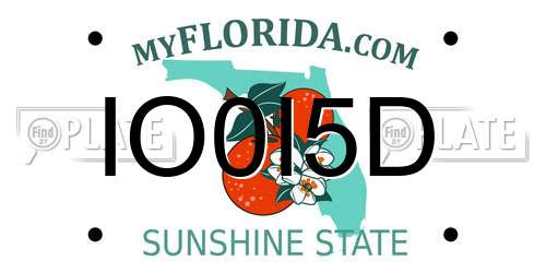 IO0I5D Florida License Plate
