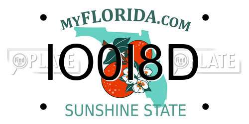 IO0I8D Florida License Plate