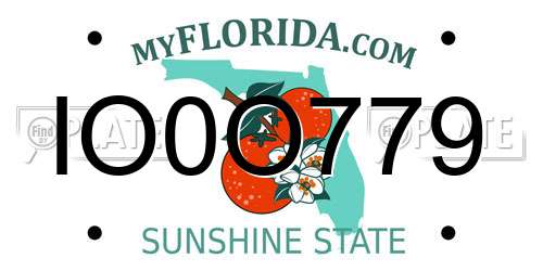 IO0O779 Florida License Plate