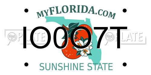 IO0O7T Florida License Plate