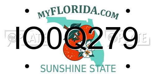 IO0Q279 Florida License Plate