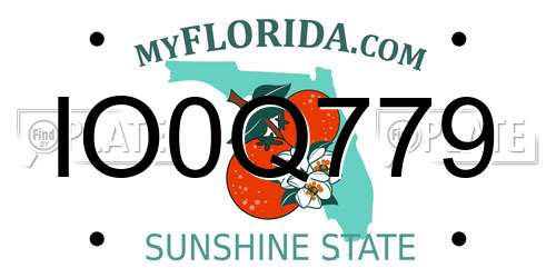 IO0Q779 Florida License Plate