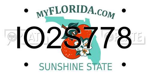 IO2S778 Florida License Plate