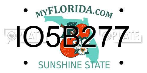 IO5B277 Florida License Plate