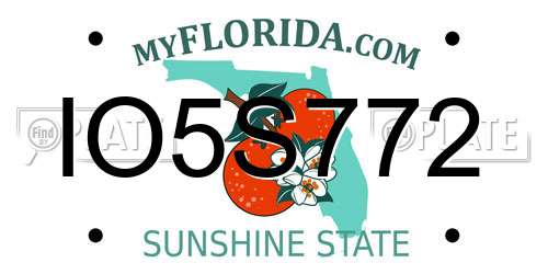 IO5S772 Florida License Plate
