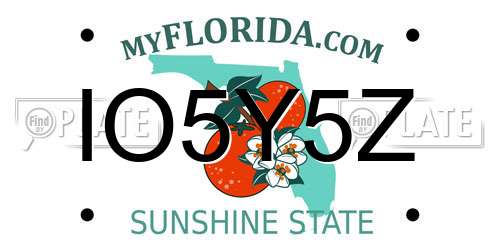 IO5Y5Z Florida License Plate