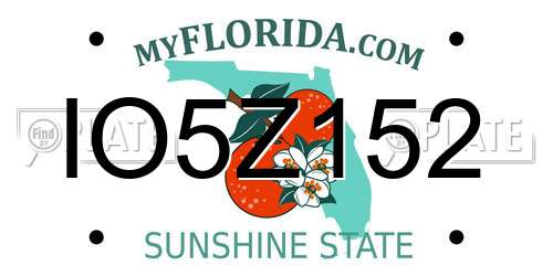 IO5Z152 Florida License Plate