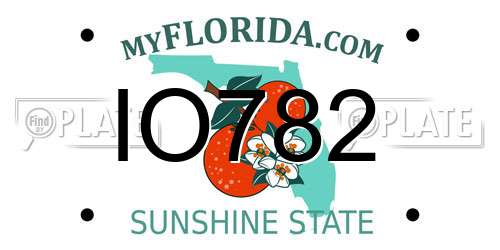 IO782 Florida License Plate