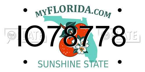 IO78778 Florida License Plate