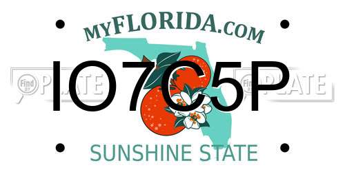 IO7C5P Florida License Plate