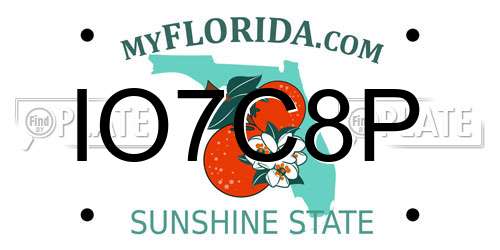 IO7C8P Florida License Plate