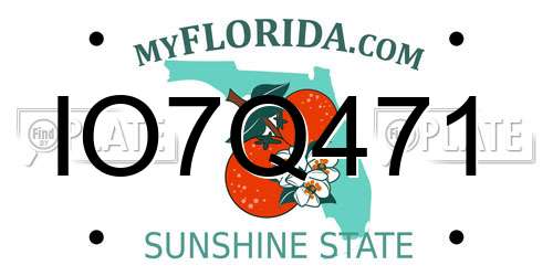 IO7Q471 Florida License Plate