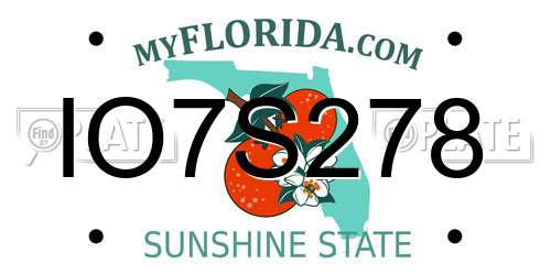 IO7S278 Florida License Plate