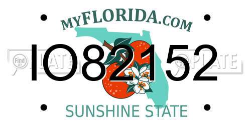 IO82152 Florida License Plate