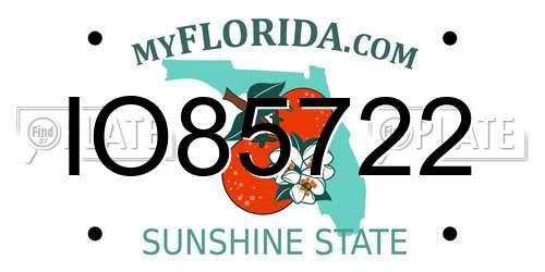 IO85722 Florida License Plate