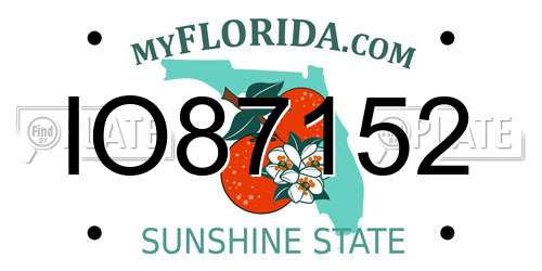 IO87152 Florida License Plate