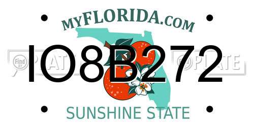 IO8B272 Florida License Plate