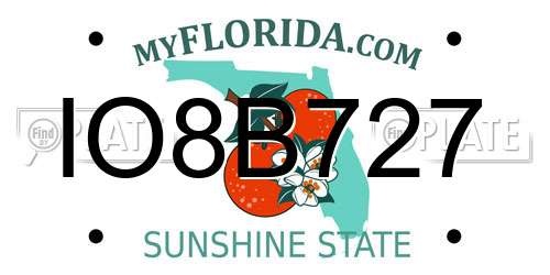 IO8B727 Florida License Plate