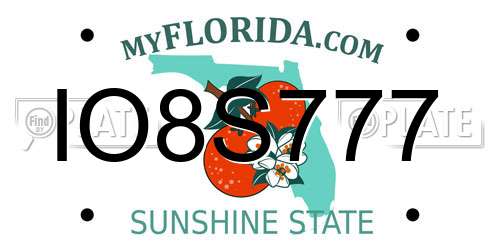 IO8S777 Florida License Plate