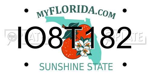IO8T182 Florida License Plate