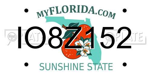 IO8Z152 Florida License Plate