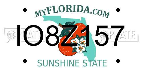 IO8Z157 Florida License Plate